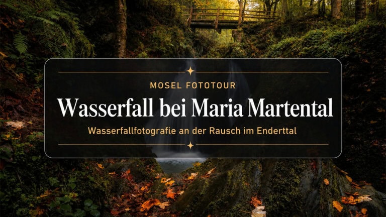 Blogbeitragsbild zum Wasserfall bei Maria Martental mit Brücke, Wald und Herbstlaub im Enderttal Wasserfall bei Maria Martental Wasserfallfotografie im Enderttal