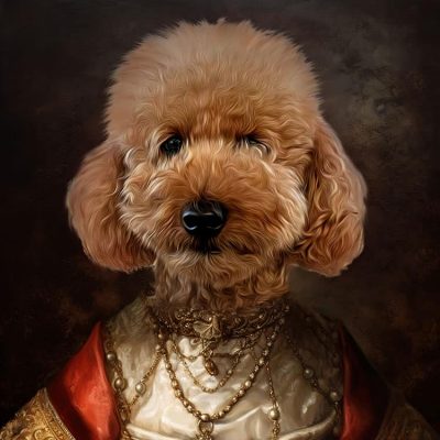 hund_portrait_pudel_in_prinzressin_renaissance_mittelalter_kleidung_geschenkidee