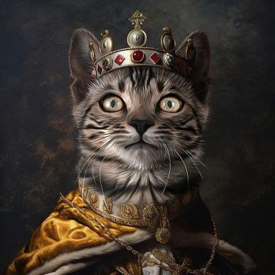 katzen_portrait_bengalkatze_in_koenig_renaissance_mittelalter_kleidung_geschenkidee